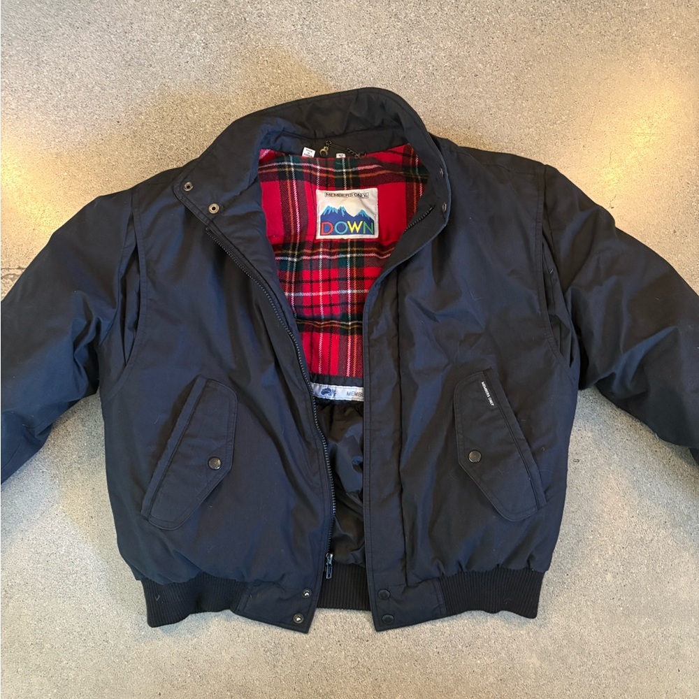 Members Only Black Bomber Varsity Jacket